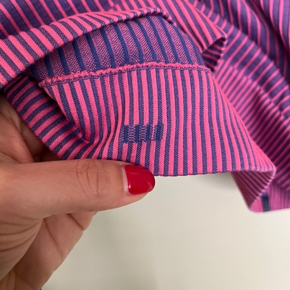 Lululemon Rest Less Cropped Half Zip Colour Rib Psychic / Sonic Pink 10 - Picture 6 of 11